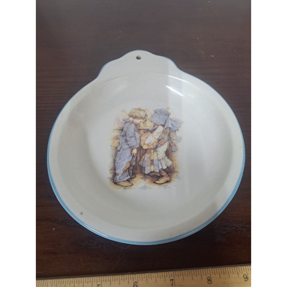 Vintage Holly Hobbie Blue Girl Made In Japan Decorative Plate